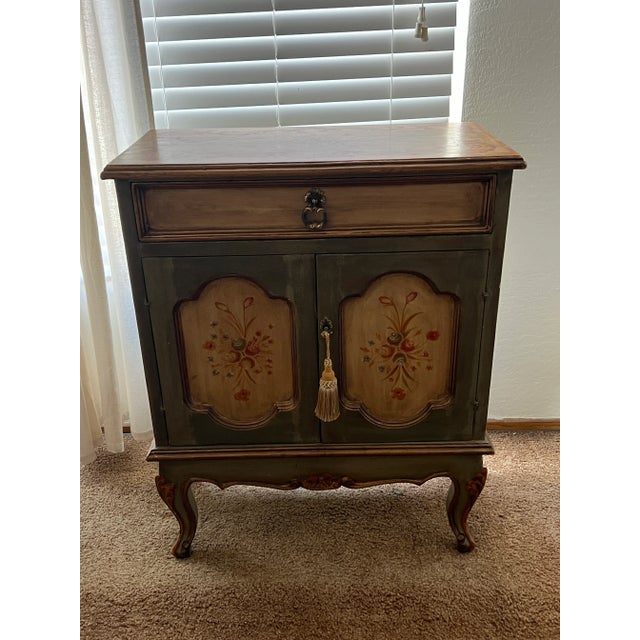 Cabinet Original Factory Painting in French Style Front Doors With Key For Sale In San Francisco - Image 6 of 7