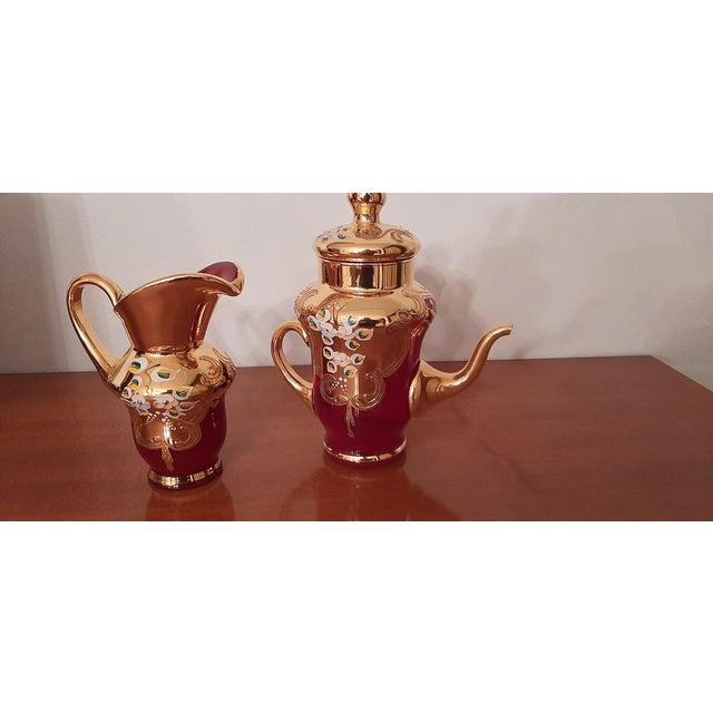 Murano Glass Tre Fuochi 24 K Gold Coffee Set, 1965, Set of 15 For Sale - Image 15 of 18