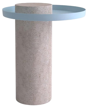 Medium Travertine Guéridon by Sebastian Herkner