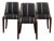 1930s Set of Six French Walnut Art Deco Dining Chairs For Sale