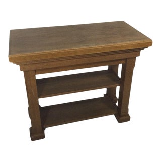 Antique Oak Fabric Table From England For Sale