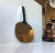 Small wall hung or handheld hair and make-up mirror made from aluminium and ebonized wood. Anonymous Scandinavian maker...