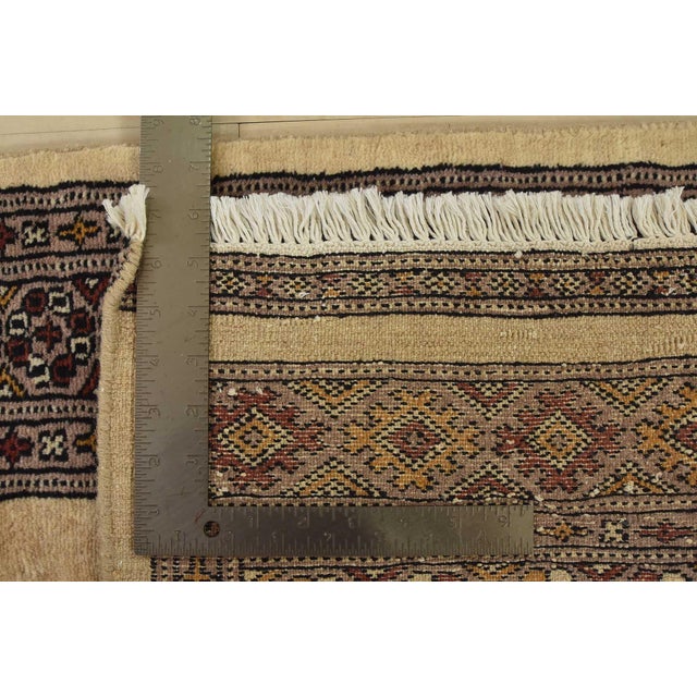 Bokhara Jaldar Rug 2’6” X 4’2” Beige Wool Tribal Hand-Knotted Oriental Carpet For Sale - Image 9 of 9