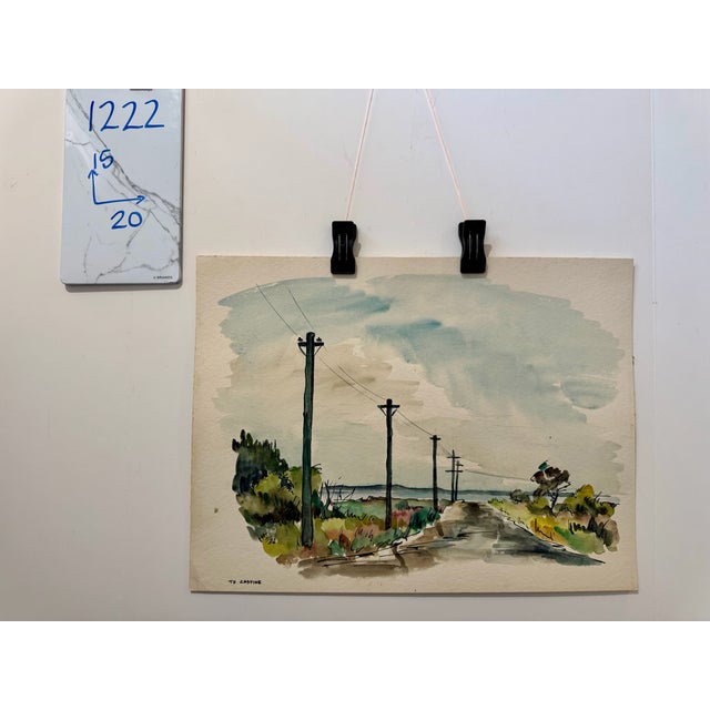 Paper Henry Emil Salloch Original Watercolor on Paper to Castine, Maine. 1954. For Sale - Image 7 of 7