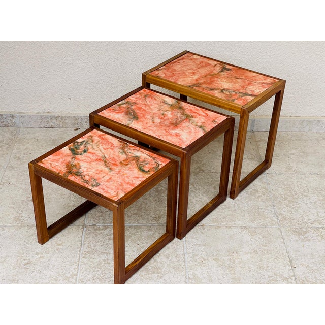 Vintage Scandinavian Teak Nesting Tables, 1960s, Set of 3 For Sale - Image 17 of 17