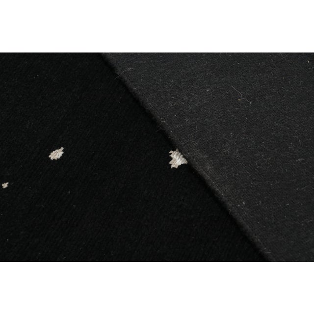 Black Rug & Kilim’s Abstract Rug in Black With White Painterly Patterns – “Milky Way” For Sale - Image 8 of 8