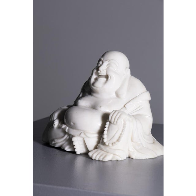 Small Buddha Statue in White Jade, 1900 For Sale - Image 3 of 6