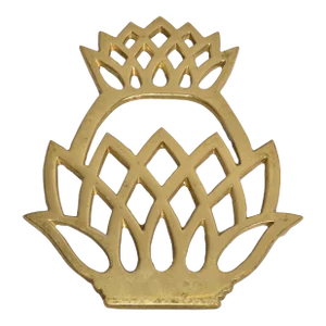 1976 Hollywood Regency Virginia Metalcrafters Solid Brass Pineapple Trivet Pot Holder