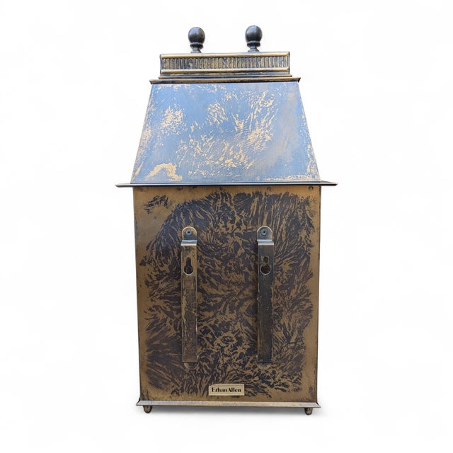 Metal Vintage Ethan Allen Colonial Carriage Lantern Plug in Wall Sconce For Sale - Image 7 of 18
