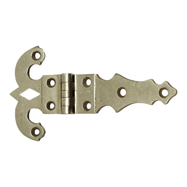 Vintage Nickel Finish Ice Box Hinge For Sale