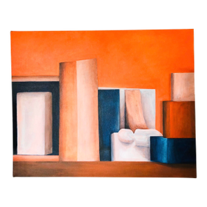 Blue and Red Still Life Oil Painting
