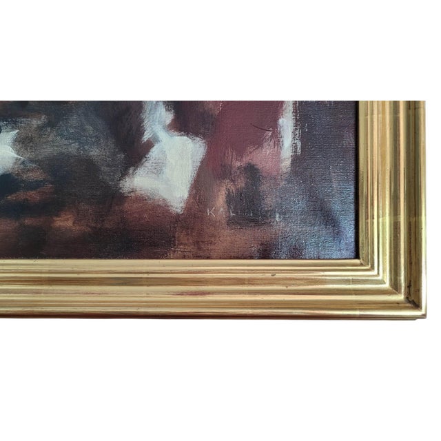 Textile Large-Scale Abstract Expressionist Oil Painting by Paul Kallos (1928–2001) For Sale - Image 7 of 9