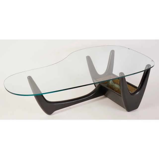 Wood Mid Century Modern Adrian Pearsall Coffee Table Base Without Glass For Sale - Image 7 of 11