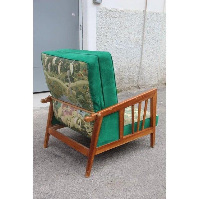 Italian Green Walnut Armchair, 1940s For Sale - Image 12 of 17
