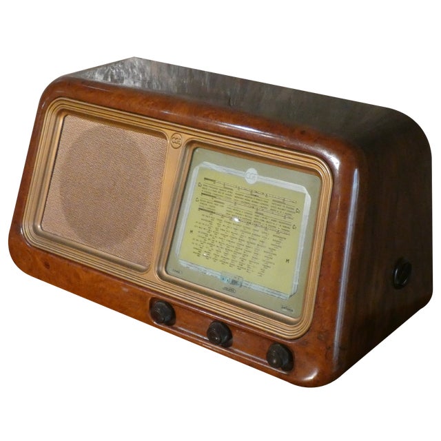 Radio 2105 in Bakelite and Briarwood by CGE, 1940s For Sale