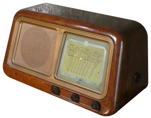 Radio 2105 in Bakelite and Briarwood by CGE, 1940s
