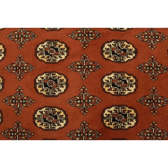Bokhara Rug 8’4” X 10’2” Orange Wool Tribal Hand-Knotted Oriental Carpet For Sale - Image 10 of 14