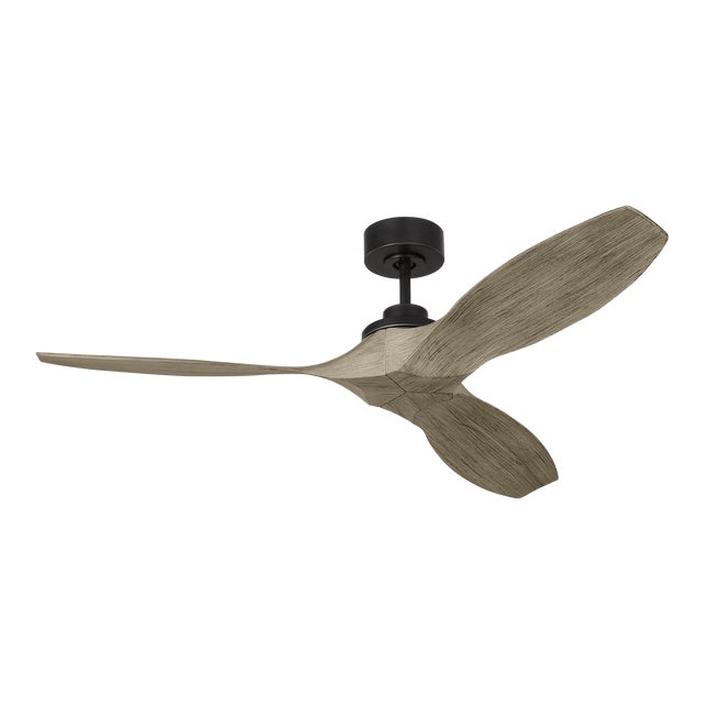 Visual Comfort Fan Collins 52" Ceiling Fan in Aged Pewter and Light Grey Weathered Oak For Sale