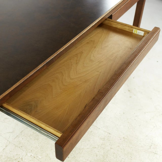 Jens Risom Mid Century Walnut and Formica Top Writing Desk For Sale - Image 9 of 11