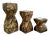 Twisted Faux Tortoise Painted Wood Candle Holders - Set of 3 For Sale