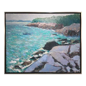 1990s Pascucci Landscape Oil Painting, Framed