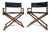Pair of Vintage McGuire San Francisco Director Chairs in Black Leather and Oak For Sale