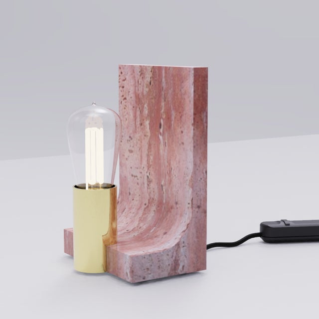 Wall lamp in brass with marble finish of your choice. Dimensions: width 165mm - height 355mm - projection 130mm. Lamp...