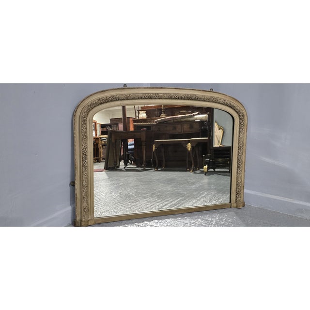 Olive Victorian Painted Overmantle Mirror, 1880s For Sale - Image 8 of 10