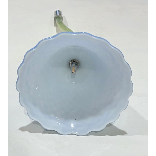 Italian Design Modern Periwinkle Purple Blue Glass Lit Flower Vase/Table Lamp For Sale In New York - Image 6 of 10