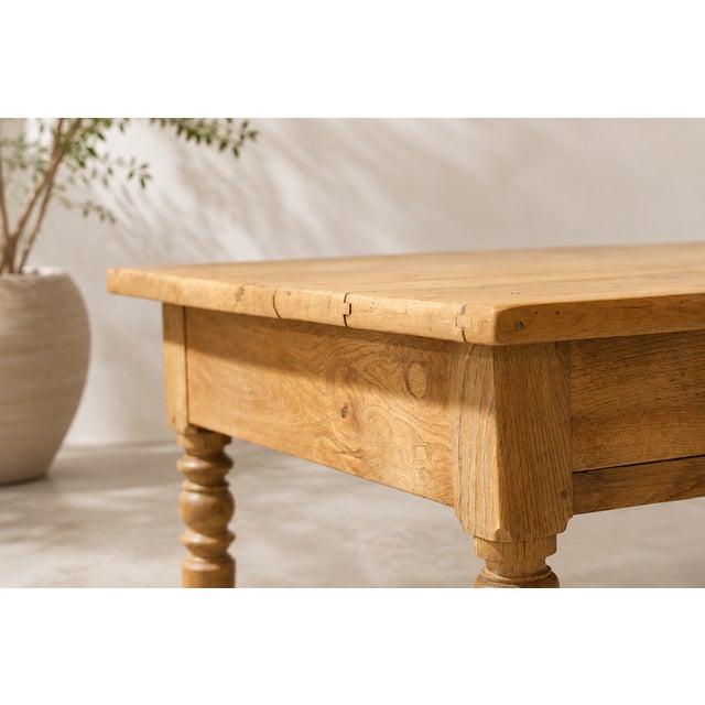 Large Oak Tailor's Table with Drawers, France, 1930 For Sale - Image 11 of 18