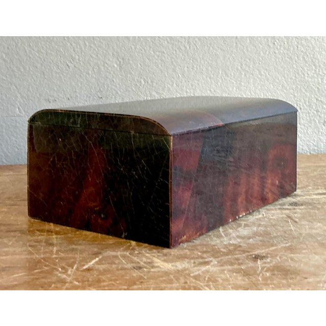 Brown Vintage Boho Lacquered Coconut Shell Box For Sale - Image 8 of 8