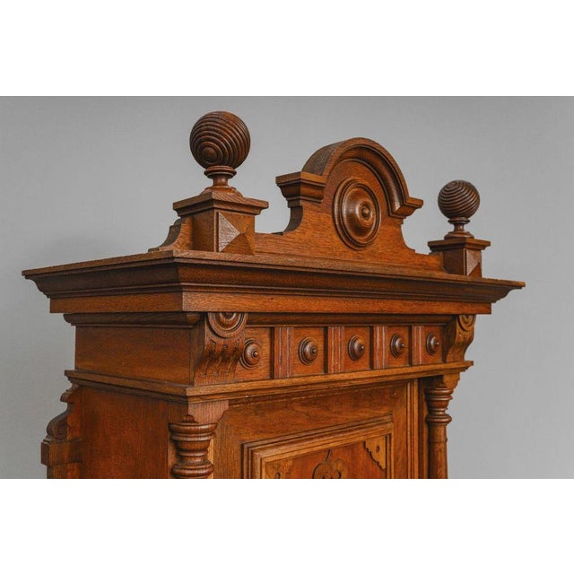 Brown Gründerzeit Cupboard in Oak, 1800s For Sale - Image 8 of 18
