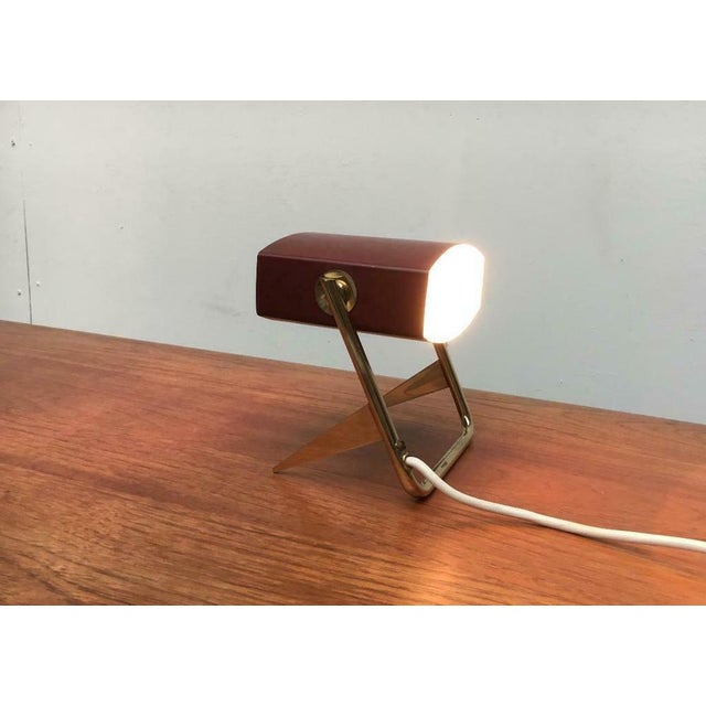 Gold Mid-Century French Minimalist Table Lamp by Jacques Biny for Lita, 1960s For Sale - Image 8 of 18