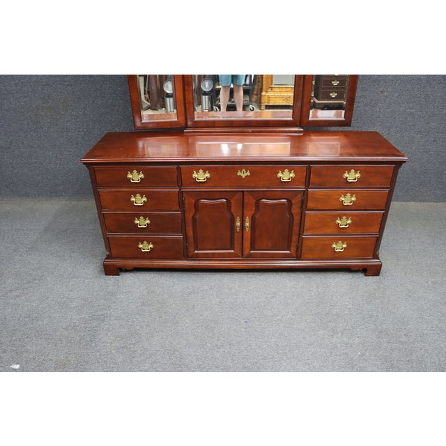 Thomasville Thomasville Mahogany Triple Mirror Dresser For Sale - Image 4 of 12