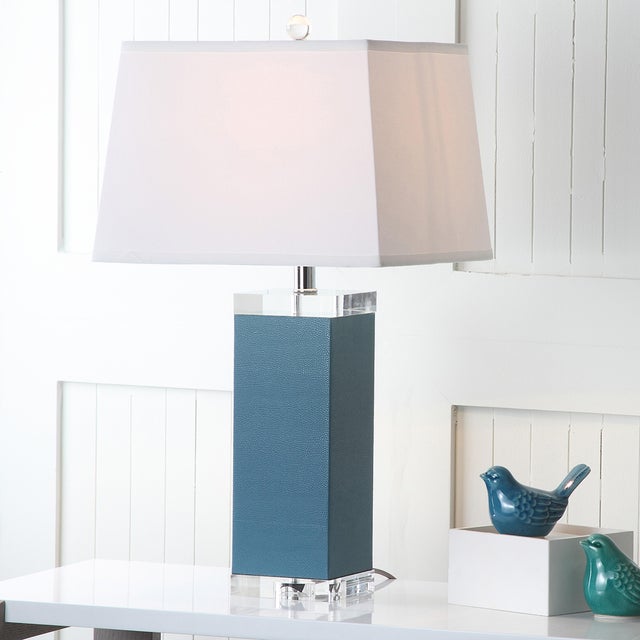 27 Inch H Leather Table Lamp in Light Blue a Pair Chairish