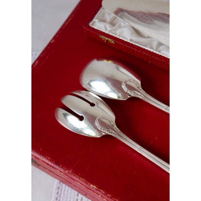 Silver Vintage French Silver-Plated Cutlery Set for Twelve People by Ercuis Trianon, 1940, Set of 40 For Sale - Image 8 of 14