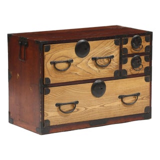 A Japanese Antique Diminutive Tansu Chest For Sale