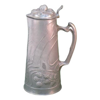 1900s Art Nouveau OSIRIS 601 Pewter Tankard/Pitcher For Sale