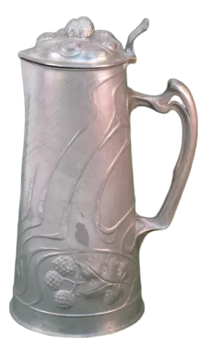 1900s Art Nouveau OSIRIS 601 Pewter Tankard/Pitcher