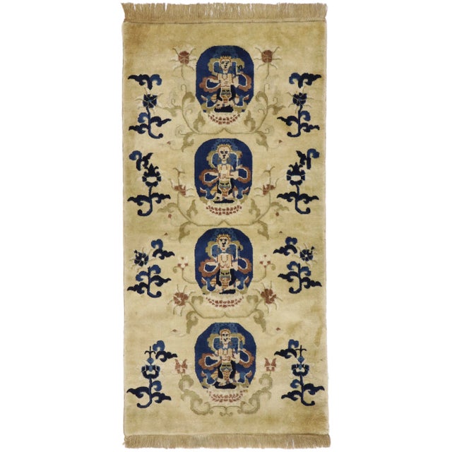 Antique Chinese Art Deco Pictorial Rug - 02'04 X 04'08 For Sale - Image 9 of 9