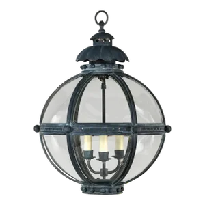 Zinc and Glass Globe Lantern