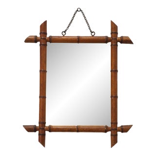 Vintage Faux Bamboo Mirror 2 For Sale