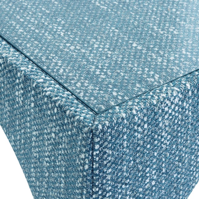 Tomlin Teal Game Table with Glass Top For Sale - Image 4 of 8