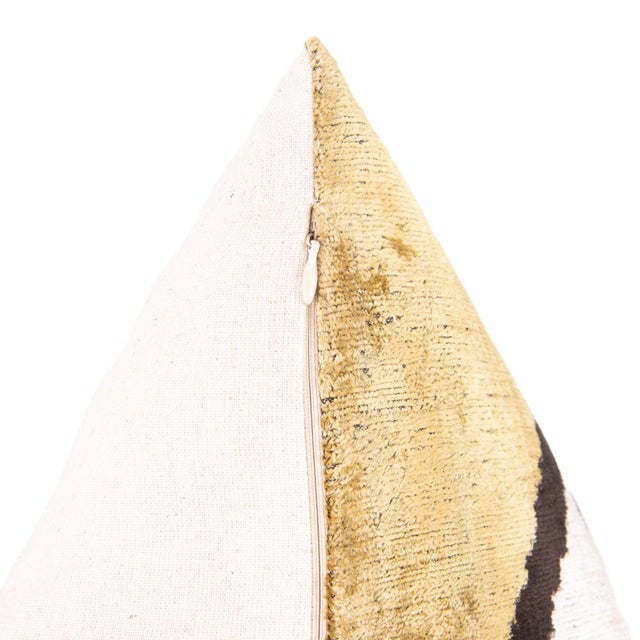 Mid-Century Modern Canvello Handmade Velvet Evil Eye Pillow – 16x24 Artistic Throw Cushion for Home Decor – Feather Down Insert, Vegetable-Dyed, Bohemian Accent for Sofa For Sale - Image 3 of 6