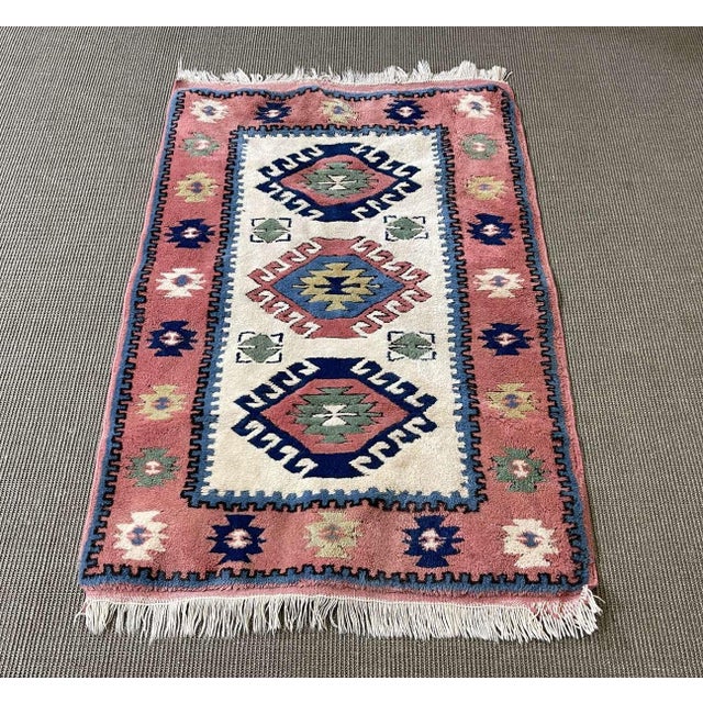 Black Vintage Handmade Wool Rug For Sale - Image 8 of 8