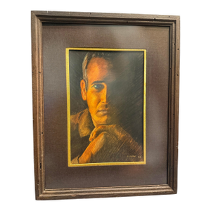Original Art Pastel Painting by D. Miller of Actor Paul Newman (1968)