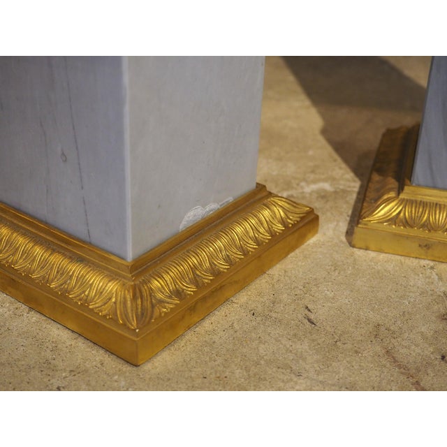 Pair of French Empire Style Blue Turquin Marble Obelisks, Early 1900s For Sale - Image 18 of 18
