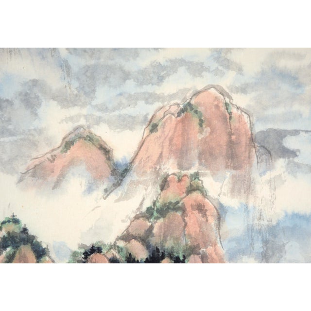 Paper Spring Rain - Vertical Chinese Landscape With Waterfalls and Mountains For Sale - Image 7 of 11