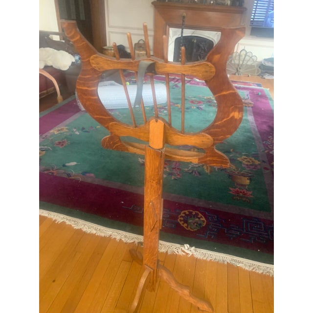 1900s Quarter Sawn Oak Music Stand For Sale - Image 4 of 8