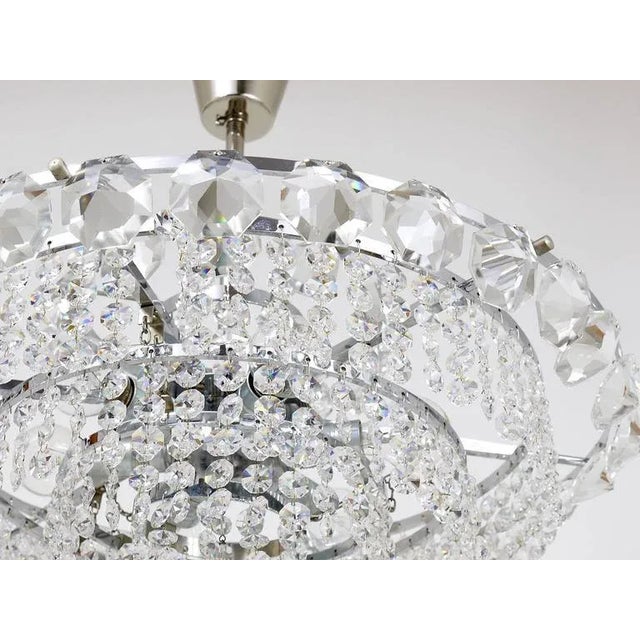 Chandelier with Diamond-Shaped Crystals from Bakalowits & Söhne, Austria, 1950s For Sale - Image 9 of 11